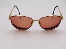 Vintage Luxottica Janice Red Gold Metal Oval Sunglasses Italy FRAMES ONLY