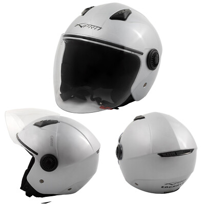 Jethelm Deckel Motorrad Roller Quad Langvisier Silber XXL