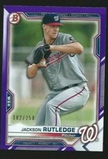 2021 Bowman Base Paper Purple Jackson Rutledge - #BP-103 - /250 - Nationals