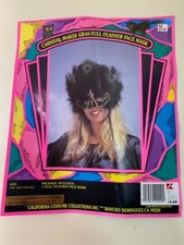 Vintage Mardi Gras - Carnival Full Feather Face Mask From K Mart 1 Size Fits All