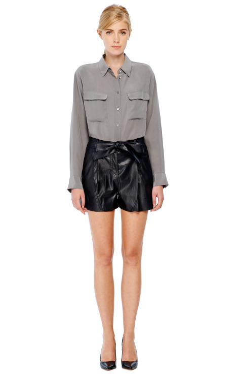 10 CROSBY DEREK LAM Faux Leather Belted Shorts Size 2 NWT $295