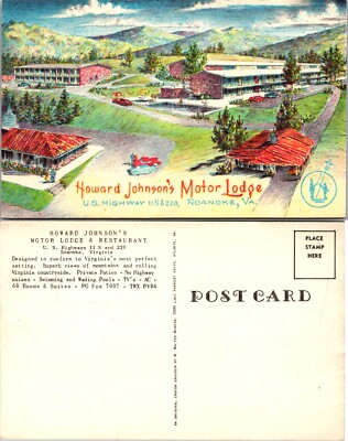 Howard Johnsons Motor Lodge Roanoke Virginia VA Postcard