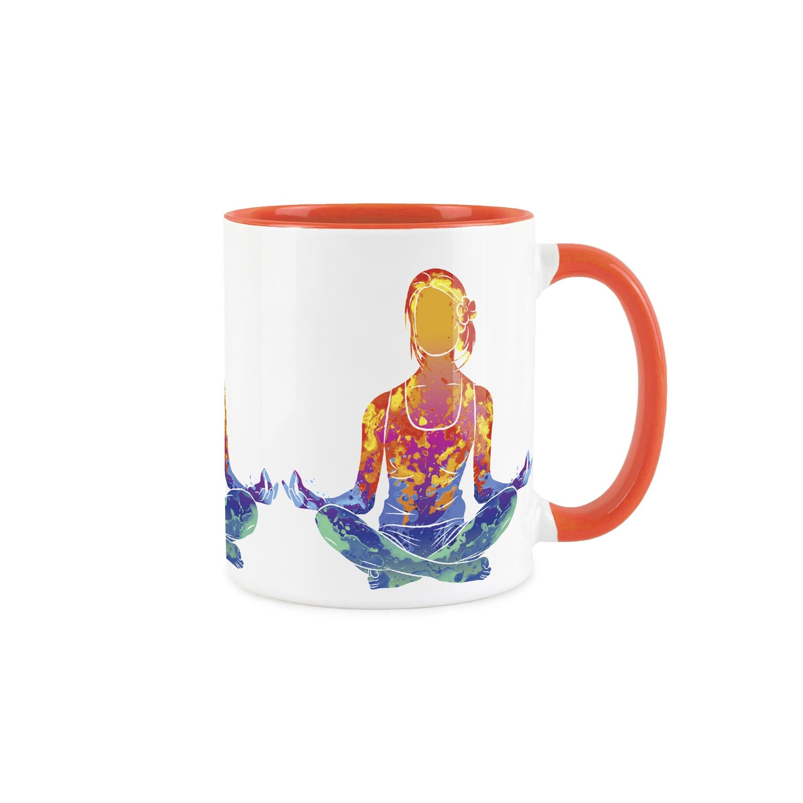 Yoga Ceramic Mug - Durable Orange Sports Tea/Coffee Mug Gift