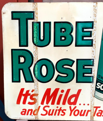 tuberose tobacco Vintage Tube Rose Snuff Chew Smoking Cigarette Tobacco Metal Sign 18 by 28  Pipe