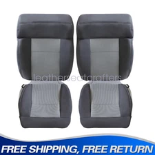 For 2004-2008 Ford F150 Driver & Passenger Bottom Top Cloth Seat Cover Dark Gray