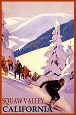 Winter Sports Squaw Valley California USA SKI Mountains Downhill Poster FREE S/H