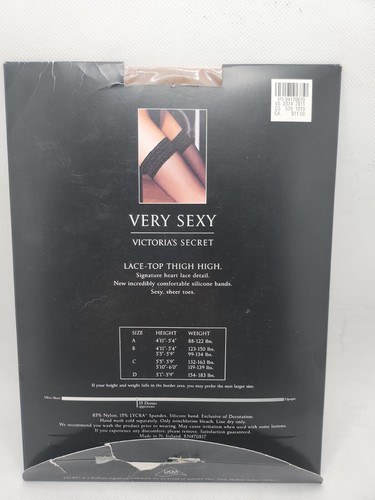 Victoria’s Secret size A nude red very sexy glamour lace thigh high stockings - Picture 5 of 6