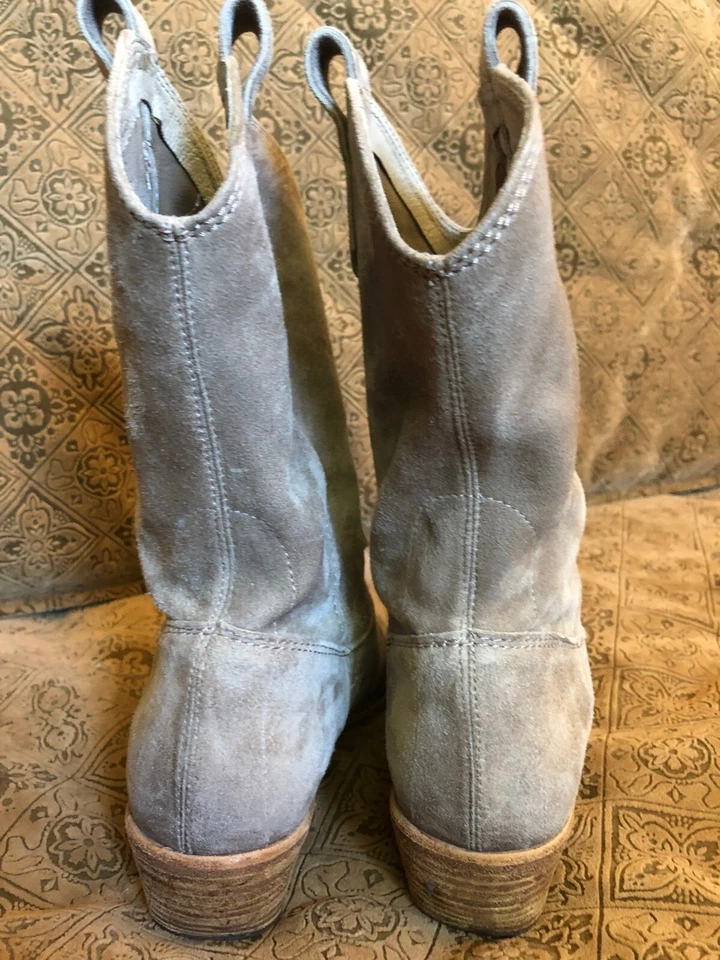 Alberto Fermani 女式棕褐色麂皮绒西部靴华丽! Butter Soft 尺码 38 — 第 2/4 张图片