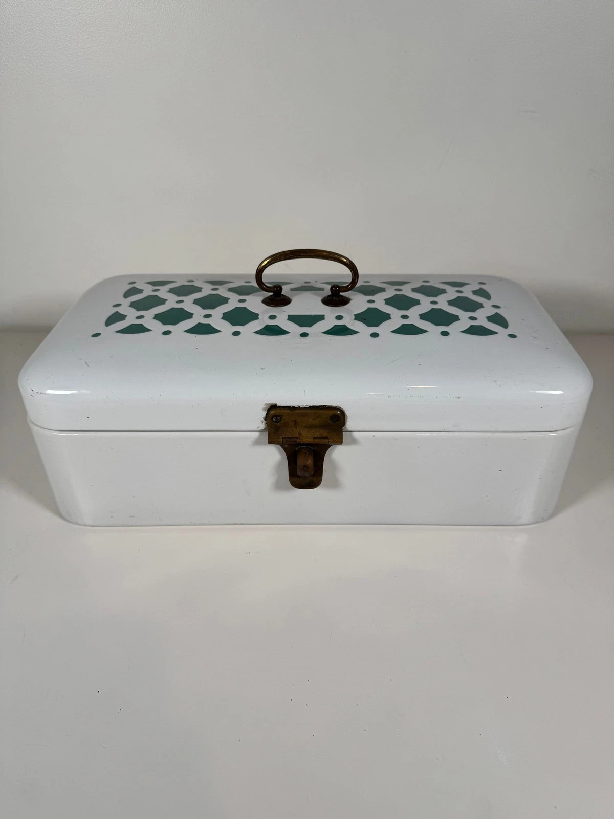 Antique German Porcelain Enamel Bread Box 1920s-30s Decorated Metal
Opens in a new window or tab