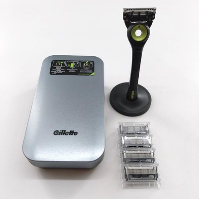Gillette Rasierer Herren Rasur Set Modell Labs Magnetische Basis mit 5 Ersatzkli