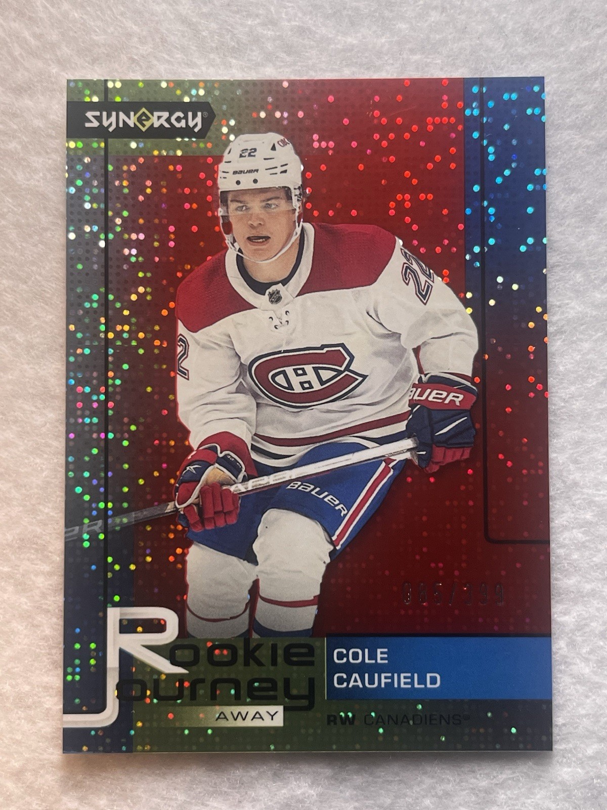 21-22 UD Synergy COLE CAUFIELD /399 Rookie Journey Away Red RJ-5 RC