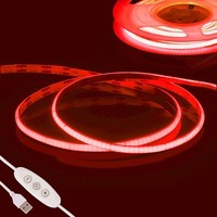 Rot Cob Led Streifen 2M, 5V Usb Led Strip Dimmbar,Cri 90+ 960 Leds Lichtleiste L