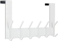 WEBI Over The Door Hooks Towel Rack Coat Hanger Back of Door White