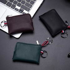 Leather Zipper Coin Purse Small Wallet Change Pouch Card Cash Holder Storage