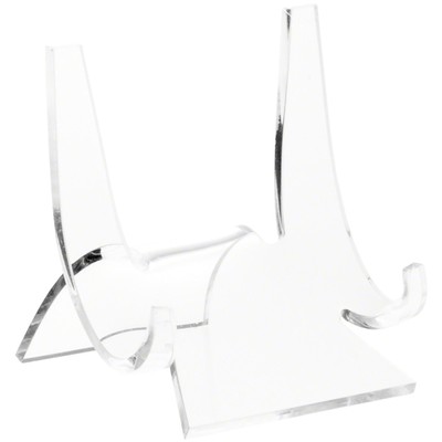 Plymor Clear Acrylic Double-Scoop Display Easel, 3'' H x 2.875'' W x 2.5'' D