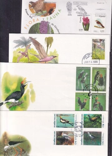 Birds choice Spain Tanzania Thailand Tonga Turkey FDC waterfowl kingfisher eagle