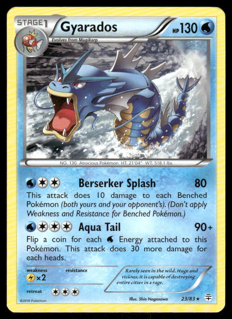 Pokemon Cards Gyarados 23/83 Generations Rare NM