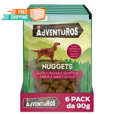 Purina Nuggets Snack per Cani Sapore di Cinghiale, 6 Buste Da 90g