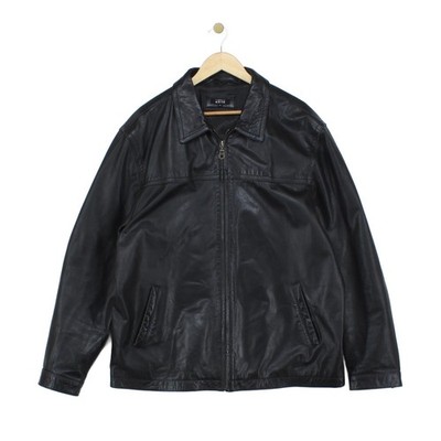 Vintage Thomas Nash Leather Jacket Mens Size XL Black Outerwear