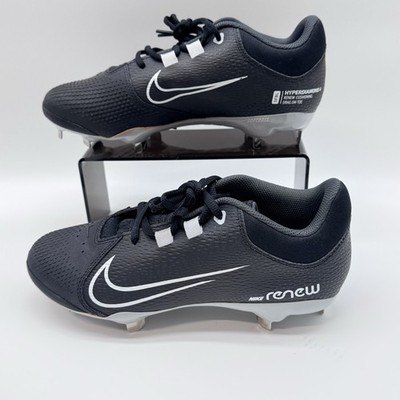 Size 8W- Nike Hyperdiamond 4 Elite Renew Black Metal Softball Cleats, Grey