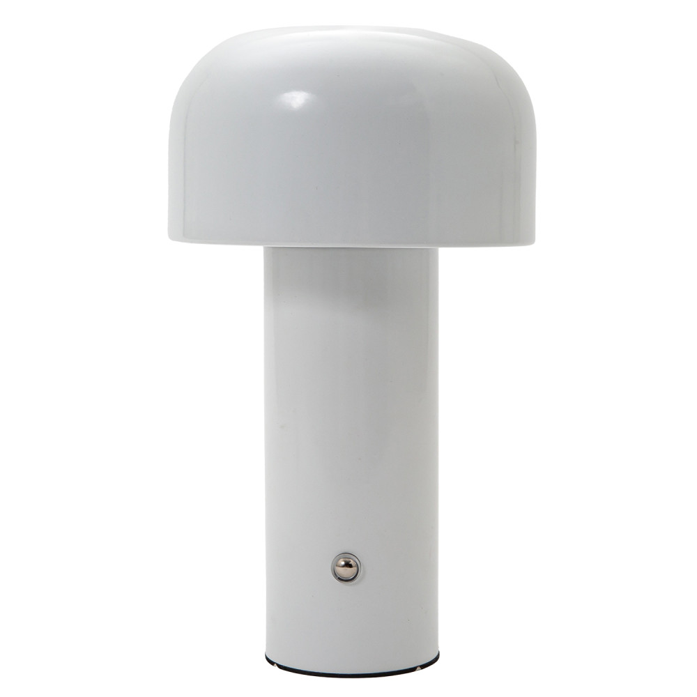Gloss White Modern Mushroom Style Rechargeable LED Touch Dimmable Table Lamp ...