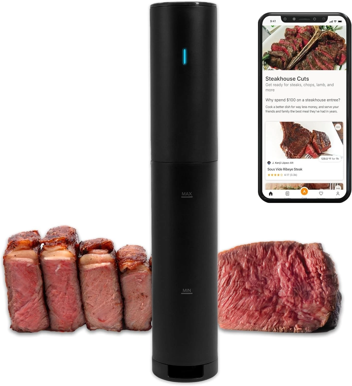 Anova Culinary Sous Vide Precision Cooker Mini, 850 Watts, Black and Orange