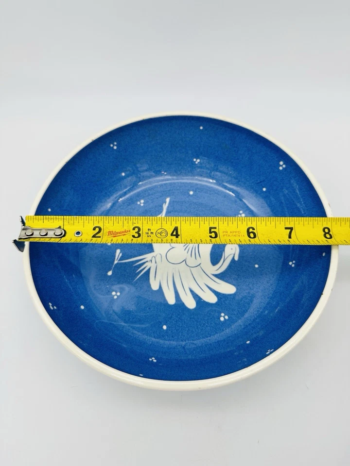 "Repuesto de placa de pavo real Bulle Bosshard 7,5"" cerámica azul y blanco Suiza" Foto 4 de 4