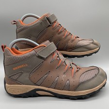 Merrell Outback Mid 2 Hiking Boots Boys 7M Brown Orange Leather Trail Shoes