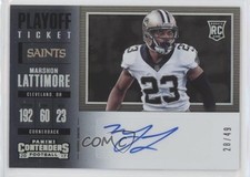 2017 Panini Contenders Playoff Ticket 28/49 Marshon Lattimore #252 Auto 06ob