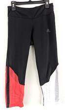 Adidas sz S Running Aeroready Leggings capri own the run black red white 0932
