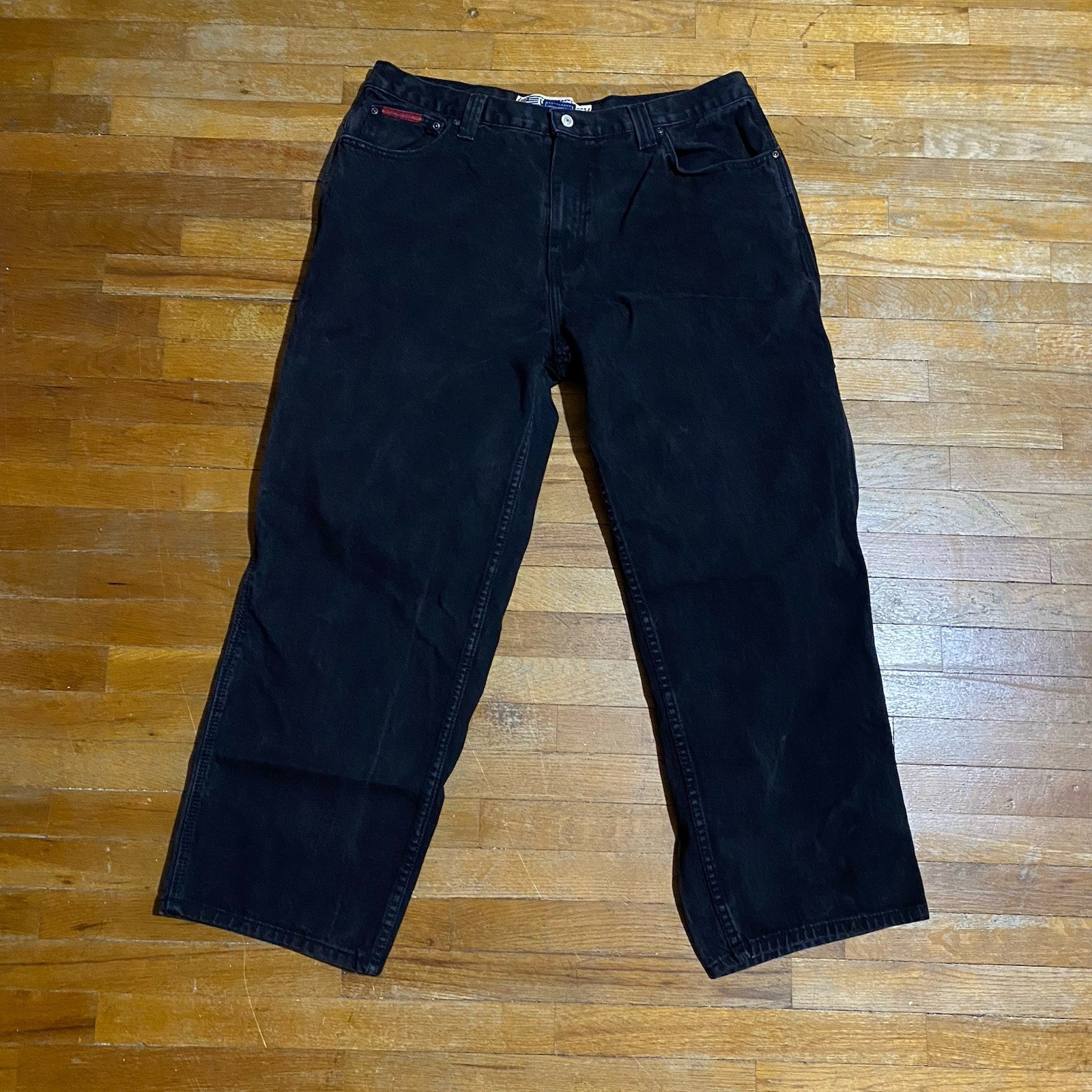 VTG US Polo Assn USPA Jeans Baggy Carpenter Grunge Skater Y2K Black Mens 40 X 30