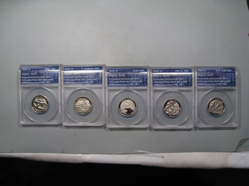 2017-s 10 Coin Enhanced UNC US Mint PHILADELPHIA Set ANACS EU70 225th Anniv - Image 3 of 4