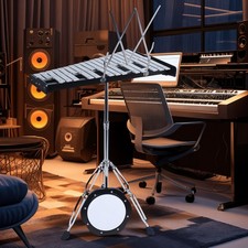 32 Note Glockenspiel Xylophone Bell Kit with Mallets, Drum Sticks and Bag
