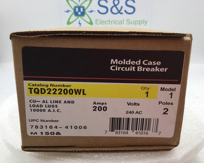 #ad GE TQD22200 TQD22200WL 200 Amp 2 Pole 240V Circuit Breaker $269.99