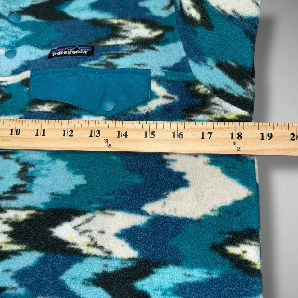 Pullover Patagonia Synchilla Mujer Pequeño Polar T Snap Azul Aztec Trout Tales Foto 3 de 4