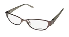 NEW VERA WANG V313 GLASSES BROWN BR CAT EYE 50-16-130 FULL-RIM WOMENS METAL &