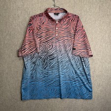 Sunday Swagger Shirt Men 3XL Polo Performance Golf Tiger Zebra Ombre Gradient
