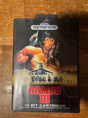 Rambo III for Sega Genesis 1989 Complete with Box and Manual CIB w/ Hang Tab