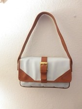 Max Mara Safari Canvas And Leather Handbag In...