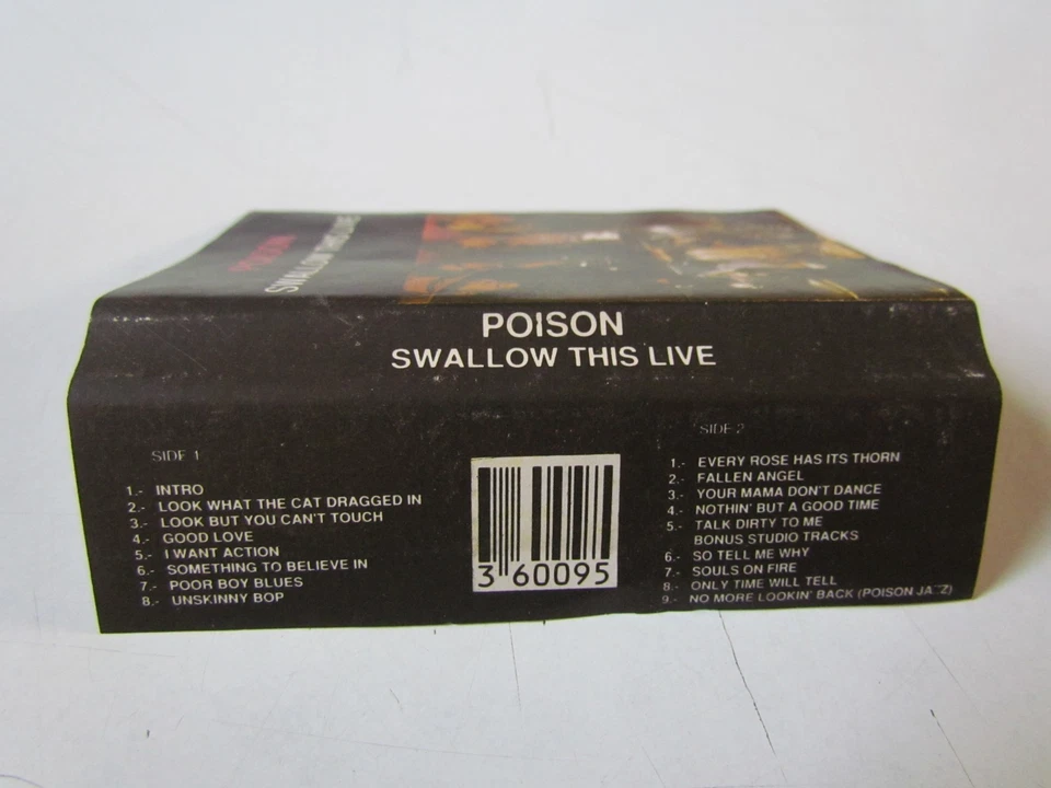 POISON - HARD ROCK - WHITE PAPER LABEL - SPAINSH TITLES - TAPE CASSETTE PERU - Image 3 of 4