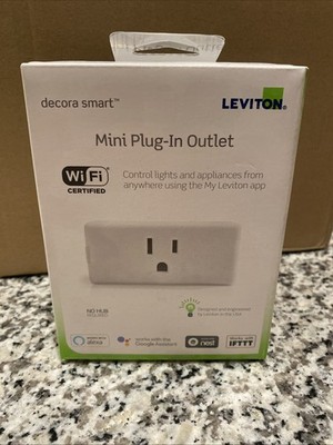 Leviton Decora DW15P-1BW Smart Plug-In Outlet 15A 120V Wi-Fi White ~ NEW SEALED