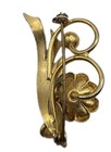 VINTAGE VICTORIAN STYLE BROOCH PIN FLORAL BOUQUET GOLD TONE FAUX PEARL ENAMEL  — photo 2