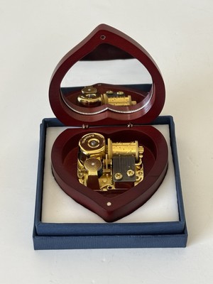 Wooden Heart Shape Music Box With Sankyo Musical:Jidai Wo Koeru Omoi II By sammy