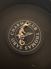 Thomas Sabo 3D Sterling Silver & Blue Enamel Stripe Seahorse Charm Pendant 
