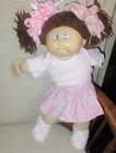 cabbage patch kids OK dated 1985 HM 9 Brown poodle double pony hair violet eyes