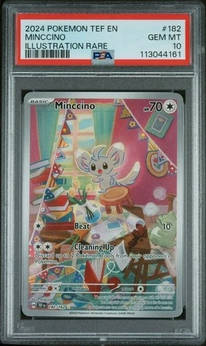 MINCCINO #182 POKEMON TEMPORAL FORCES ILLUSTRATION RARE PSA 10 GEM MINT