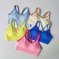 Running Yoga Vest Women Shock Absorbing Sports Bra Contrast Pilates Fitness