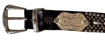 Lily Farouche Munich Studded Black Leather Belt Silver  display picture 2