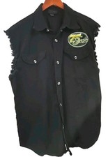 Sturgis Biker Vest Shirt Men's XXL 75th Anniversary 2015 Black Denim Cutoff 2XL