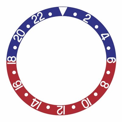BEZEL INSERT ALUMINUM FOR 20ATOMS SQUALE 1545 GMT WATCH BLUE/RED
